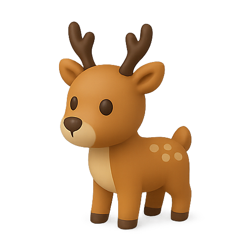 Deer, 3d, animal icon