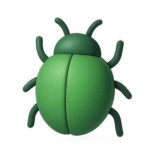 Bug, green, 3d icon