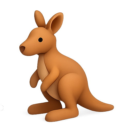 Kangaroo, 3d, animal icon