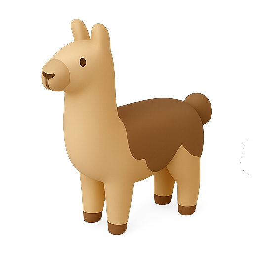 Llama, 3d, animal icon