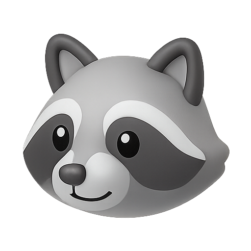 Raccoon, 3d, character icon