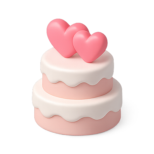 Cake, hearts, celebration icon