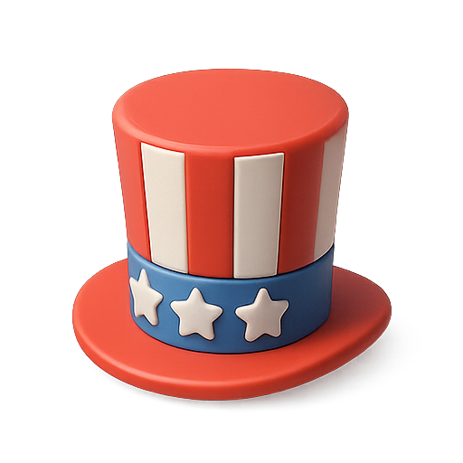 Patriotic, hat, stars icon