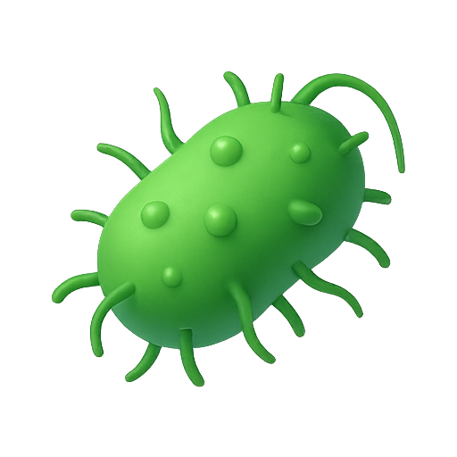 Bacteria, microorganism, green icon