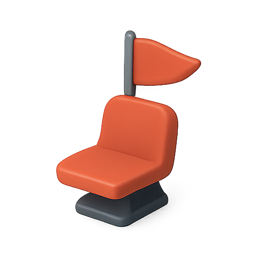 Chair, seat, flag icon