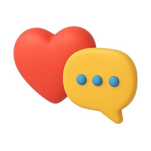 Heart, chat, conversation icon
