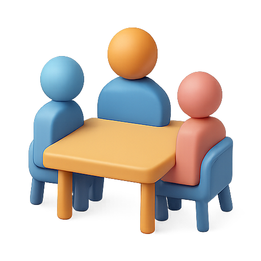 Table, people, meeting icon