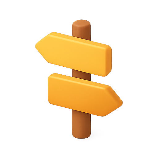 Direction, signage, navigation icon