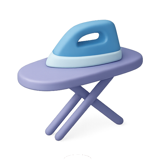 iron, ironing board, household