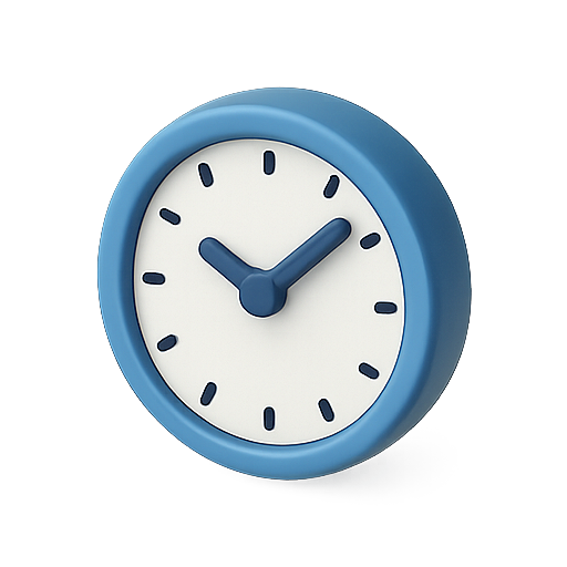 Clock, time, 3D icon