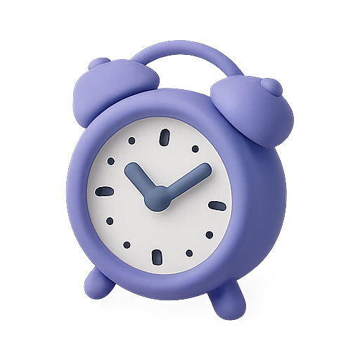 Alarm, clock, purple icon