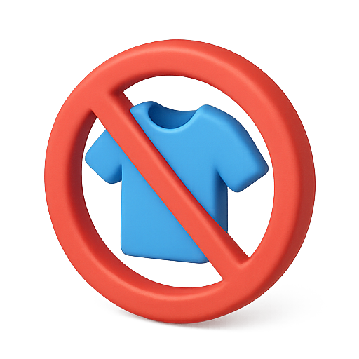Prohibition, clothing, no icon