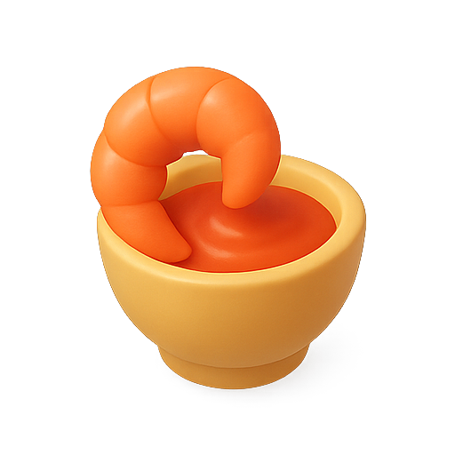 Shrimp, bowl, sauce icon