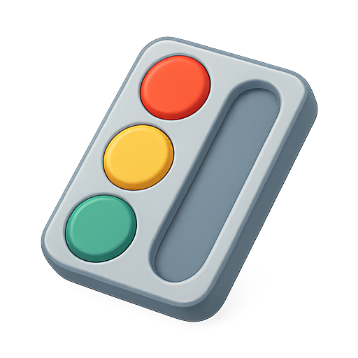 Traffic light, colors, 3D design icon