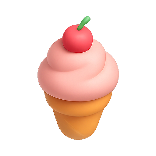 Ice cream, dessert, cherry icon