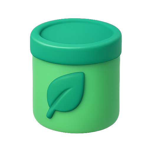Container, green, leaf icon