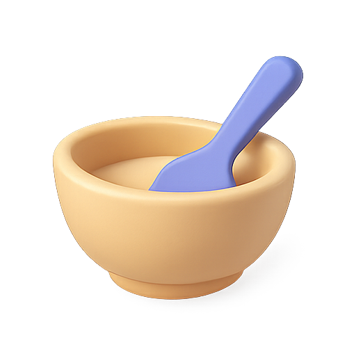 Bowl, spoon, 3d model icon
