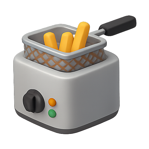 Fryer, fast food, cooking utensil icon