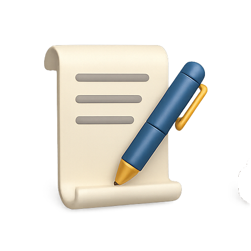 Document, pen, writing icon
