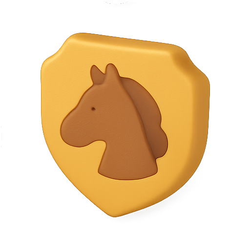 Horse, shield, 3d icon