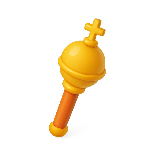 Scepter, royal, yellow icon