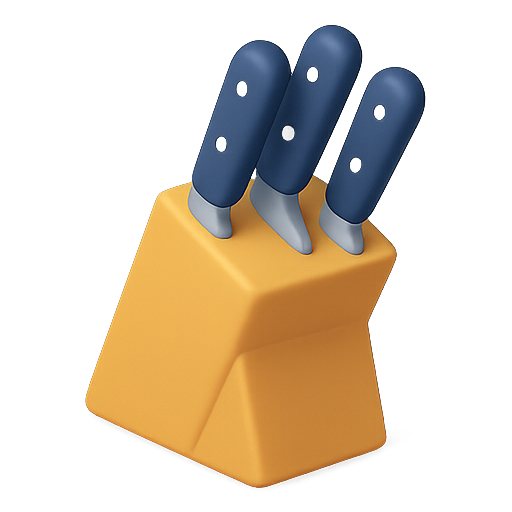 Kitchen, knives, block icon