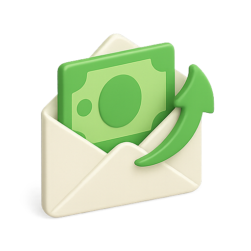 Email, money, transaction icon