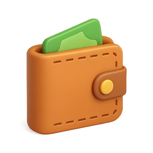Wallet, 3d, cash icon