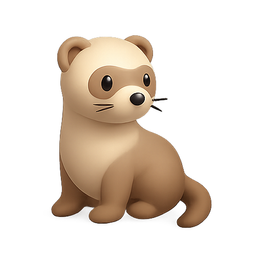 Ferret, animal, 3D icon