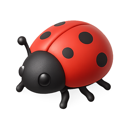 Ladybug, 3d model, cartoon icon