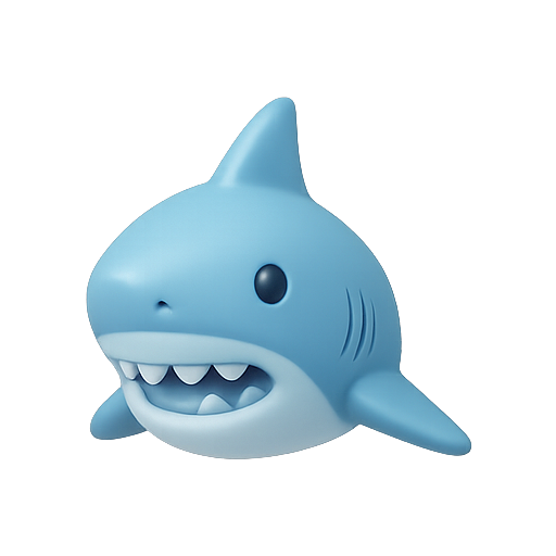 Shark, 3d, cartoon icon