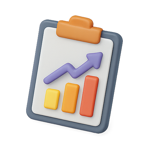 Clipboard, growth, statistics icon