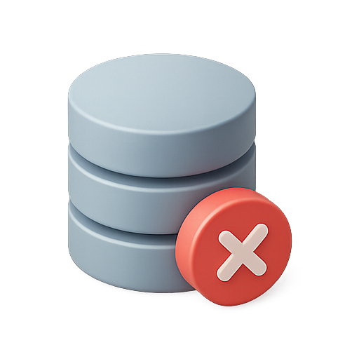 Database, deletion, data icon
