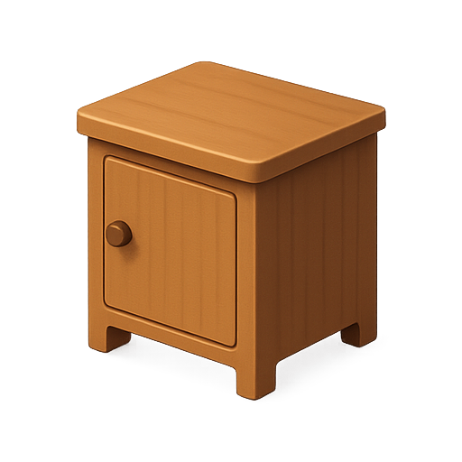 Furniture, bedside, wooden icon