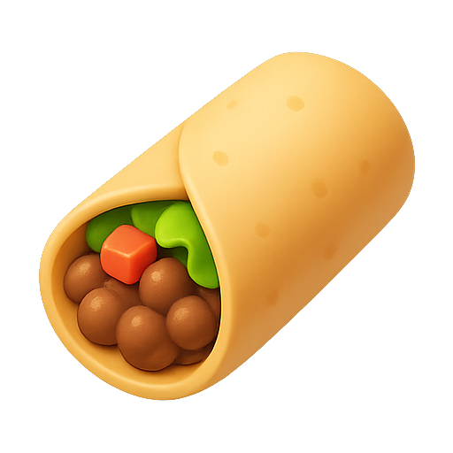 Burrito, food, 3d icon