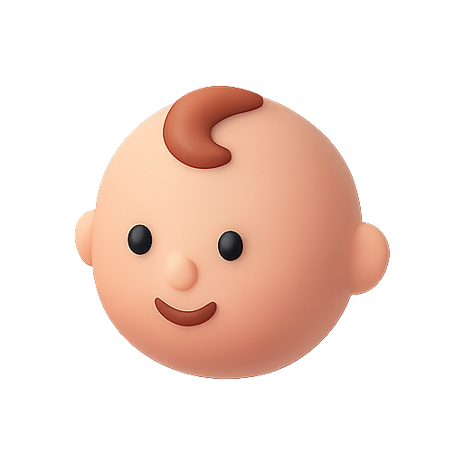 Baby, 3d, cartoon icon