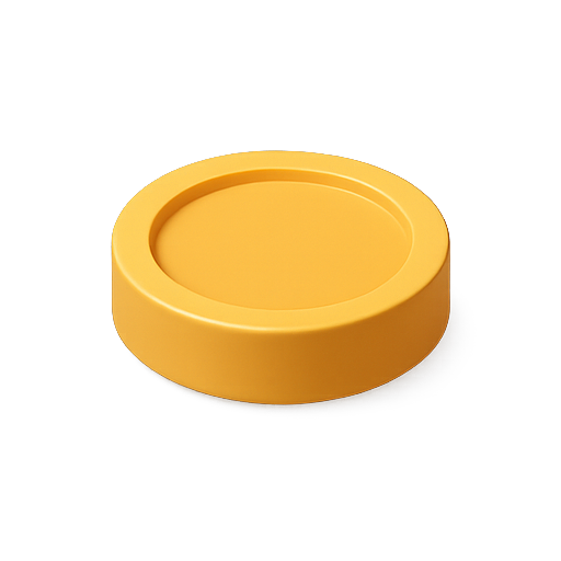 3d, yellow, circular icon