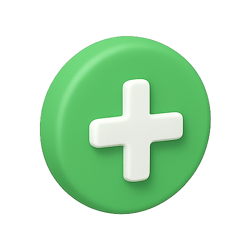 Plus, green, button icon