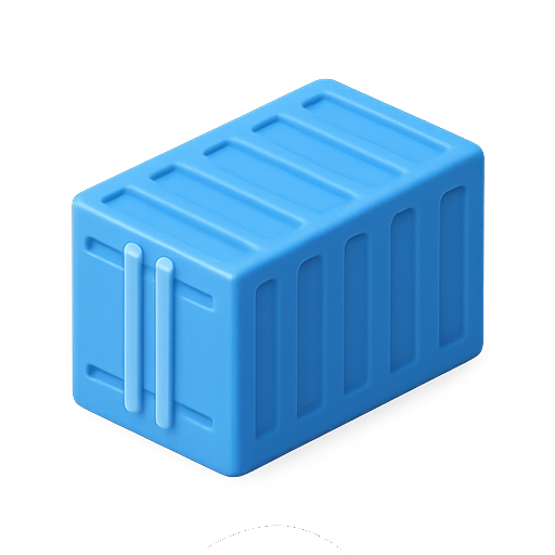 3d, blue, container icon