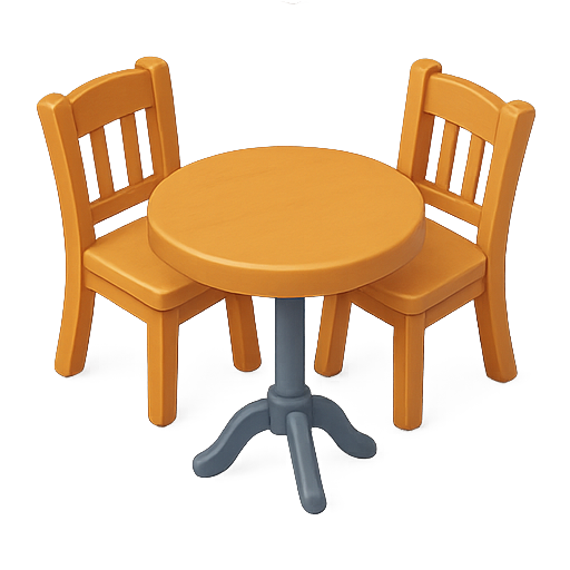 Table, chairs, furniture icon