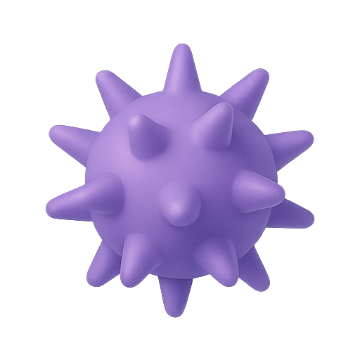 3d, purple, spiked icon