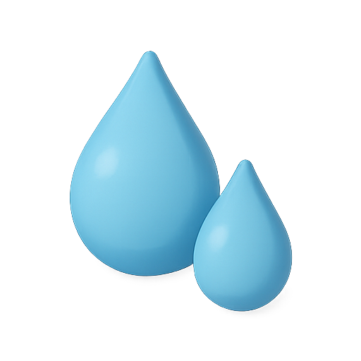 Water, droplets, blue icon