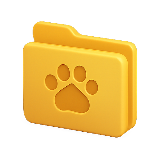 Folder, pet, paw icon
