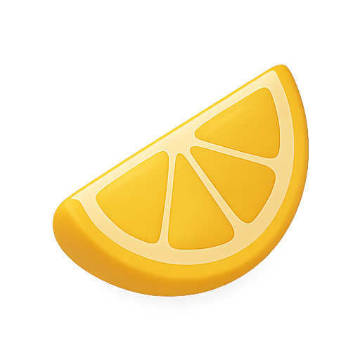 Lemon, 3d, fruit icon