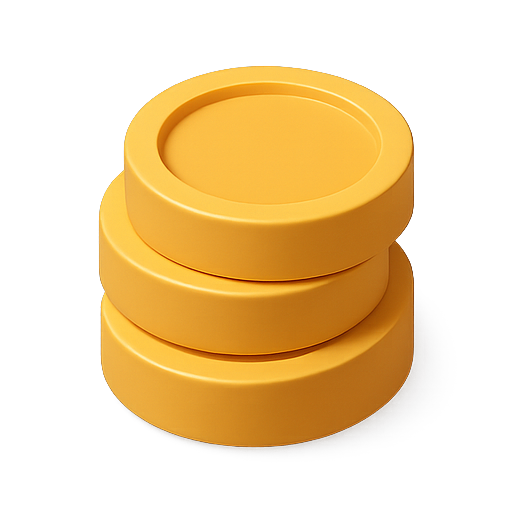 3d, yellow, stack icon