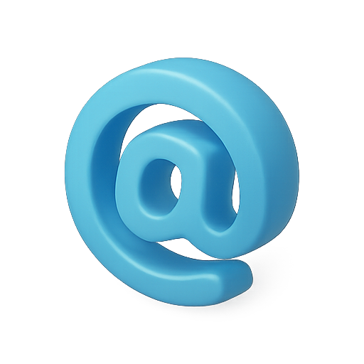 at symbol, 3d, blue