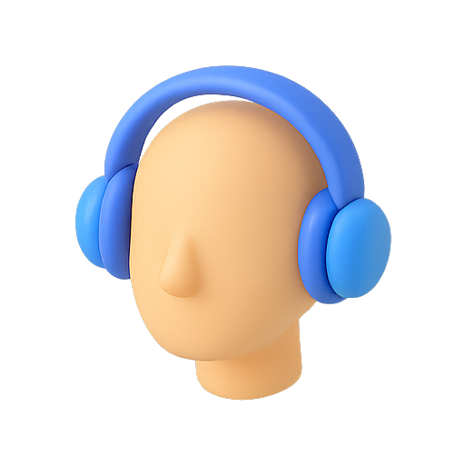 Headphones, 3d model, audio icon