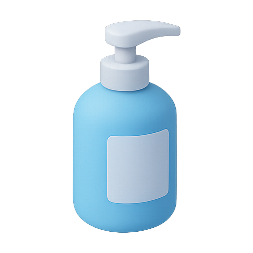 Bottle, dispenser, blue icon