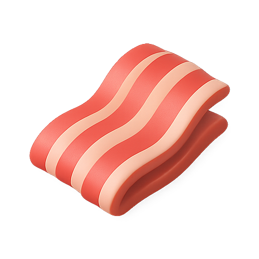 Bacon, food, 3d icon