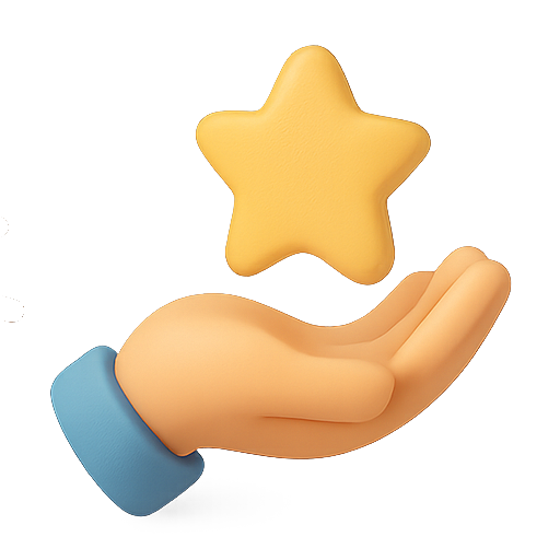 Hand, star, 3d icon